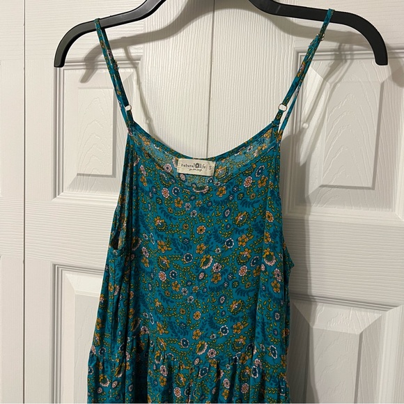 Natural Life Zoe Wide Leg Jumpsuit Boho Blue Floral Size Small - Picture 6 of 13